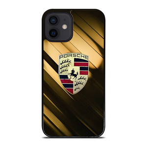 PORSCHE GOLD LOGO iPhone 12 Mini Case Cover PORSCHE GOLD LOGO iPhone 12 Mini Case Cover
