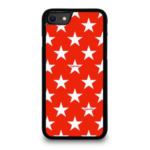 SUPREME STARS PATTERN RED iPhone SE 2020 Case Cover SUPREME STARS PATTERN RED iPhone SE 2020 Case Cover