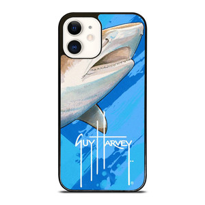 GUY HARVEY SHARK FISHING iPhone 12 Case Cover GUY HARVEY SHARK FISHING iPhone 12 Case Cover