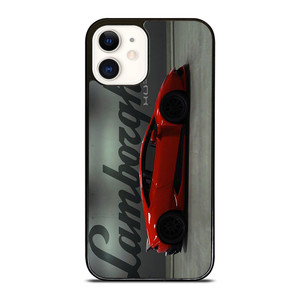 LAMBORGHINI HURACAN RED LOGO iPhone 12 Case Cover LAMBORGHINI HURACAN RED LOGO iPhone 12 Case Cover