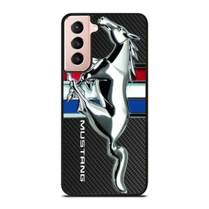 FORD MUSTANG CARBON METAL EMBLEM Samsung Galaxy S21 Case Cover