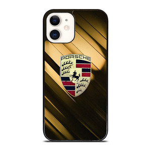 PORSCHE GOLD LOGO iPhone 12 Case Cover PORSCHE GOLD LOGO iPhone 12 Case Cover