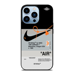NIKE AIR JORDAN 1 OFF WHITE BLACK iPhone 13 Pro Max Case Cover