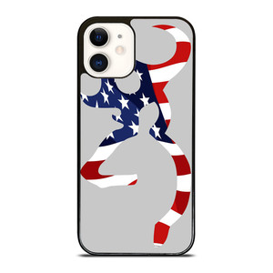 BROWNING DEER USA FLAG LOGO  iPhone 12 Case Cover