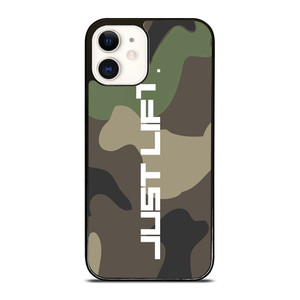 JUST LIFT FITNESS CAMO LOGO iPhone 12 Case Cover JUST LIFT FITNESS CAMO LOGO iPhone 12 Case Cover