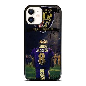 LAMAR JACKSON KING OF THE NORTH iPhone 12 Case Cover LAMAR JACKSON KING OF THE NORTH iPhone 12 Case Cover