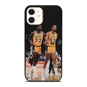 MAGIC JOHNSON X KAREEM ABDUL JABBAR LA LAKERS iPhone 12 Case Cover MAGIC JOHNSON X KAREEM ABDUL JABBAR LA LAKERS iPhone 12 Case Cover