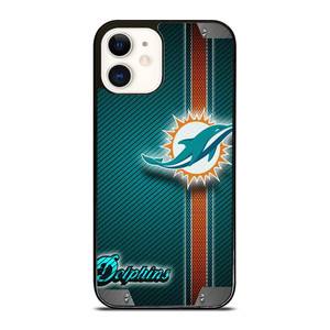 MIAMI DOLPHINS FOOTBALL METAL LOGO 2  iPhone 12 Case Cover MIAMI DOLPHINS FOOTBALL METAL LOGO 2  iPhone 12 Case Cover
