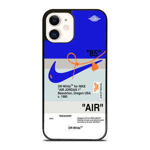 NIKE AIR JORDAN 1 OFF WHITE BLUE  iPhone 12 Case Cover