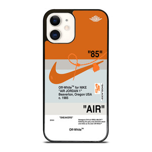 NIKE AIR JORDAN 1 OFF WHITE ORANGE  iPhone 12 Case Cover