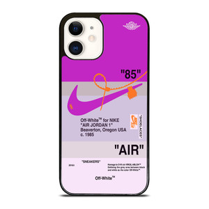 NIKE AIR JORDAN 1 OFF WHITE PURPLE iPhone 12 Case Cover NIKE AIR JORDAN 1 OFF WHITE PURPLE iPhone 12 Case Cover