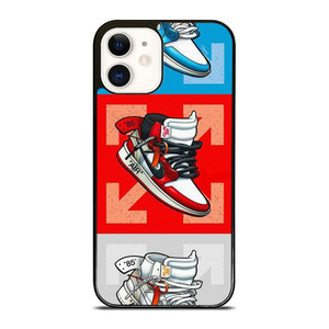 NIKE AIR JORDAN OFF WHITE SNEAKERS VECTOR iPhone 12 Case Cover NIKE AIR JORDAN OFF WHITE SNEAKERS VECTOR iPhone 12 Case Cover