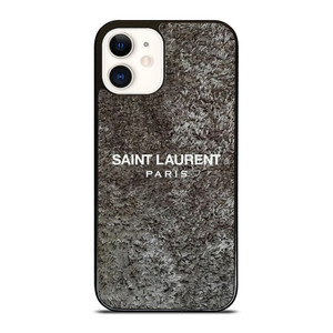 SAINT LAURENT PARIS RASFUR FABRIC iPhone 12 Case Cover SAINT LAURENT PARIS RASFUR FABRIC iPhone 12 Case Cover
