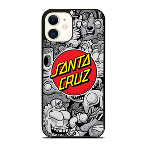 SANTA CRUZ SKATEBOARD DOODLE CARTOON iPhone 12 Case Cover SANTA CRUZ SKATEBOARD DOODLE CARTOON iPhone 12 Case Cover