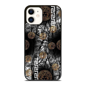 VERCASE CAMO LEAF BLACK WHITE  iPhone 12 Case Cover VERCASE CAMO LEAF BLACK WHITE  iPhone 12 Case Cover
