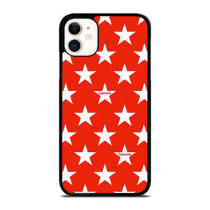 SUPREME STARS PATTERN RED iPhone 11 Case Cover SUPREME STARS PATTERN RED iPhone 11 Case Cover