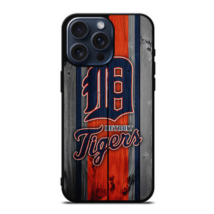 DETROIT TIGERS FOOTBALL WOOD LOGO  iPhone 15 Pro Max Case Cover