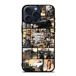 GTA GRAND THEFT AUTO 5 COLLAGE  iPhone 15 Pro Max Case Cover