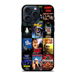 HORROR MOVIES POSTER COLLAGE iPhone 15 Pro Max Case Cover HORROR MOVIES POSTER COLLAGE iPhone 15 Pro Max Case Cover