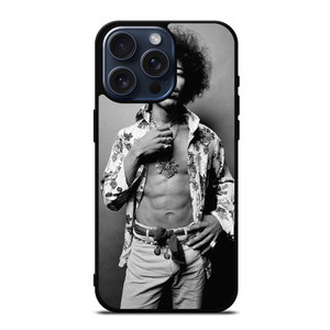 JIMI HENDRIX GUITARIST BLACK WHITE iPhone 15 Pro Max Case Cover JIMI HENDRIX GUITARIST BLACK WHITE iPhone 15 Pro Max Case Cover