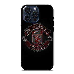 MANCHESTER UNITED FC BLACK LOGO iPhone 15 Pro Max Case Cover