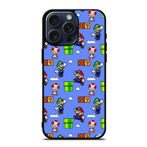 MARIO BROS LUIGI TOAD CUTE PATTERN iPhone 15 Pro Max Case Cover