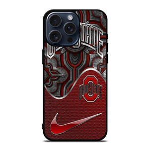 OHIO STATE BUCKEYES METAL EMBLEM iPhone 15 Pro Max Case Cover