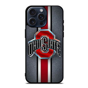 OHIO STATE BUCKEYES METAL LOGO iPhone 15 Pro Max Case Cover OHIO STATE BUCKEYES METAL LOGO iPhone 15 Pro Max Case Cover