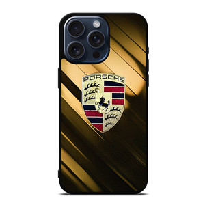 PORSCHE GOLD LOGO iPhone 15 Pro Max Case Cover PORSCHE GOLD LOGO iPhone 15 Pro Max Case Cover