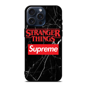 STRANGER THINGS X SUPREME LOGO iPhone 15 Pro Max Case Cover