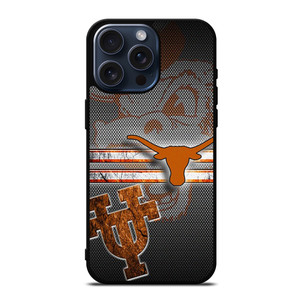 TEXAS LONGHORNS METAL SYMBOL iPhone 15 Pro Max Case Cover TEXAS LONGHORNS METAL SYMBOL iPhone 15 Pro Max Case Cover