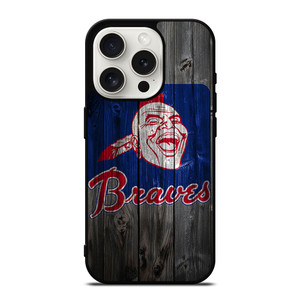 ATLANTA BRAVES BASEBALL WOODEN SYMBOL iPhone 15 Pro Case Cover
