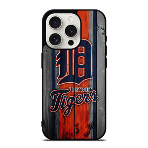 DETROIT TIGERS FOOTBALL WOOD LOGO iPhone 15 Pro Case Cover