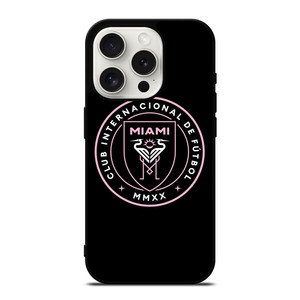 INTER MIAMI FOOTBALL BLACK LOGO iPhone 15 Pro Case Cover