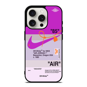 NIKE AIR JORDAN 1 OFF WHITE PURPLE iPhone 15 Pro Case Cover NIKE AIR JORDAN 1 OFF WHITE PURPLE iPhone 15 Pro Case Cover