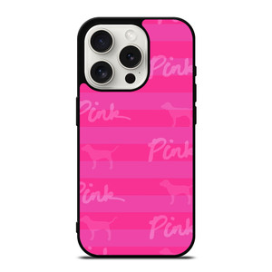 PINK NATION LUXE DOG STRIPE iPhone 15 Pro Case Cover PINK NATION LUXE DOG STRIPE iPhone 15 Pro Case Cover
