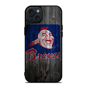 ATLANTA BRAVES BASEBALL WOODEN SYMBOL iPhone 15 Plus Case Cover