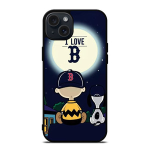 BOSTON RED SOX CHARLIE BROWN SNOOPY iPhone 15 Plus Case Cover