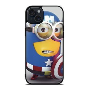 CAPTAIN AMERICA MINION CARTOON iPhone 15 Plus Case Cover