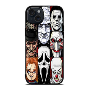 HORROR MOVIES CHARACTERS COLLAGE 2 iPhone 15 Plus Case Cover HORROR MOVIES CHARACTERS COLLAGE 2 iPhone 15 Plus Case Cover