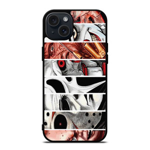 HORROR MOVIES CHARACTERS COLLAGE iPhone 15 Plus Case Cover HORROR MOVIES CHARACTERS COLLAGE iPhone 15 Plus Case Cover