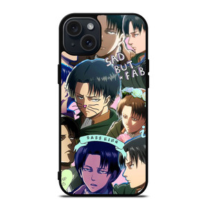 LEVI ACKERMAN ATTACK ON TITANS CUTE ANIME COLLAGE iPhone 15 Plus Case Cover