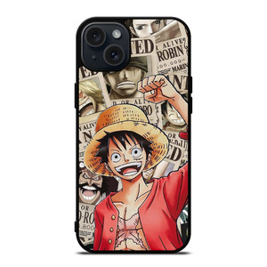 LUFFY WANTED POSTER PATTERN iPhone 15 Plus Case Cover