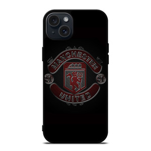 MANCHESTER UNITED FC BLACK LOGO iPhone 15 Plus Case Cover