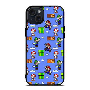 MARIO BROS LUIGI TOAD CUTE PATTERN iPhone 15 Plus Case Cover MARIO BROS LUIGI TOAD CUTE PATTERN iPhone 15 Plus Case Cover