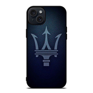 MASERATI LEATHER LOGO iPhone 15 Plus Case Cover