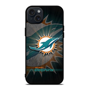 MIAMI DOLPHINS FOOTBALL METAL LOGO iPhone 15 Plus Case Cover MIAMI DOLPHINS FOOTBALL METAL LOGO iPhone 15 Plus Case Cover