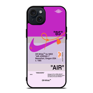 NIKE AIR JORDAN 1 OFF WHITE PURPLE iPhone 15 Plus Case Cover NIKE AIR JORDAN 1 OFF WHITE PURPLE iPhone 15 Plus Case Cover