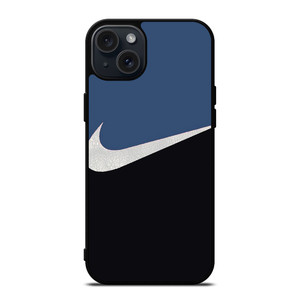 NIKE SWOOSH BLUE BLACK iPhone 15 Plus Case Cover NIKE SWOOSH BLUE BLACK iPhone 15 Plus Case Cover