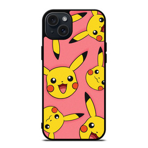 POKEMON SMILING PIKACHU PINK iPhone 15 Plus Case Cover